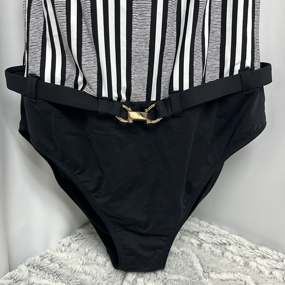 Leilani One Piece Swimsuit size 12 black and white - Picture 3 of 6